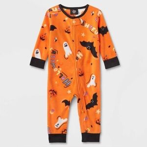 HYDE & EEK! HALLOWEEN FLEECE SLEEP & PLAY - ORANGE SIZE 3-6M (NEW WITH TAGS)